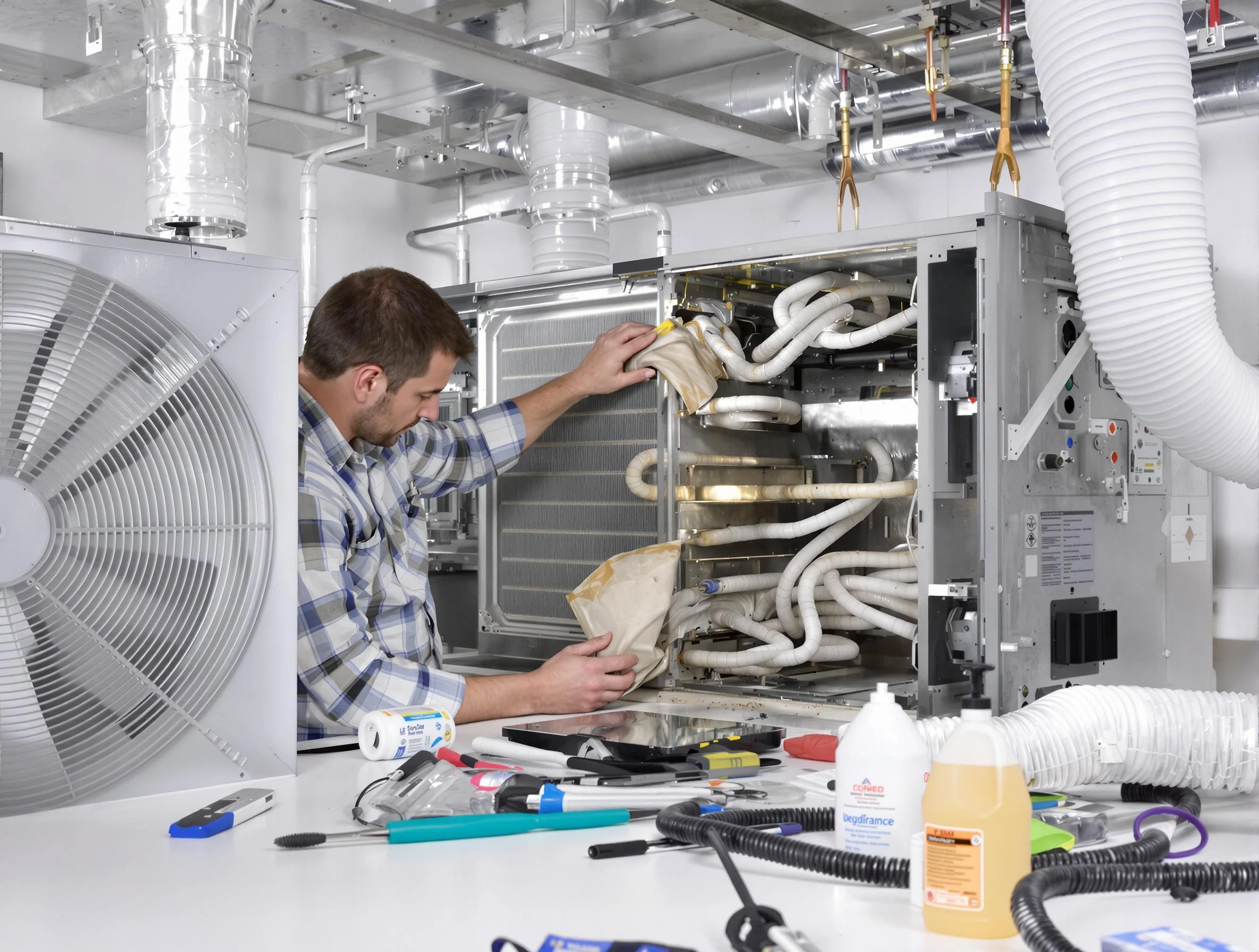 North Decatur Air Duct Cleaning specialist performing precision AC coil cleaning in North Decatur